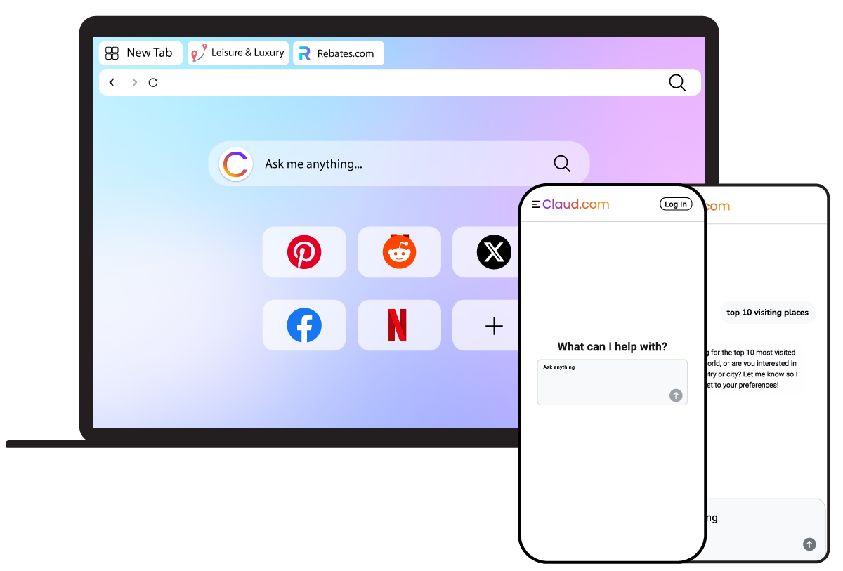 Laptop And Mobile Showing Search Engine